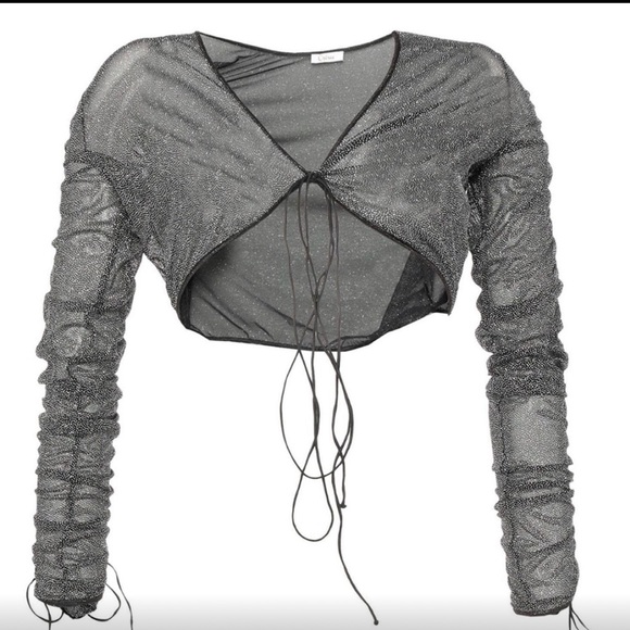 ‼️WOW‼️Oseree Silver Metallic Wrap Shrug‼️ - Picture 2 of 9